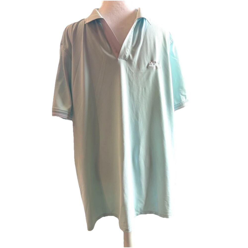 G FORCE Men Golf Polo Sz M Pale Blue Diamanté Cabo San Lucus Pickle Ball Resort